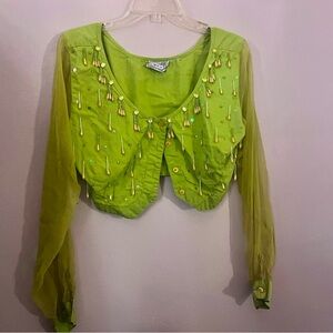 Vintage hand beaded cropped top